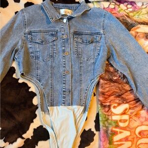 Denim Long Sleeve Bodysuit